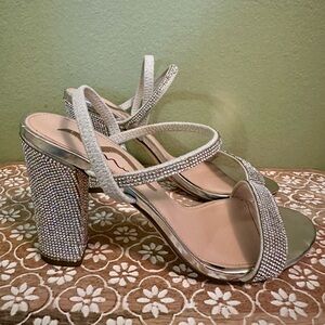 Nina Sparkling Silver Heels